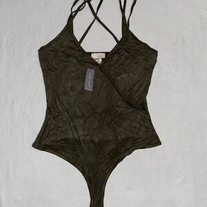 Olive Green Strappy Bodysuit